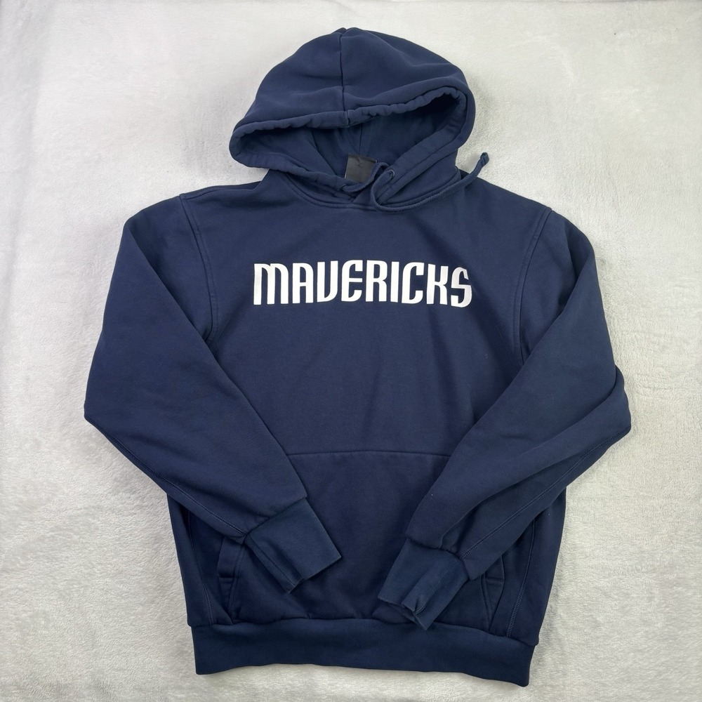 NBA Jordan Dallas Mavericks Blue Pullover Long Sleeve Fleece Hoodie Men's Small